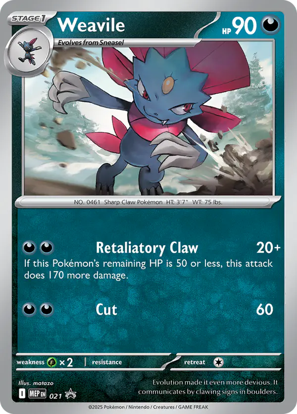 Carta Weavile #21 de MEP Black Star Promos