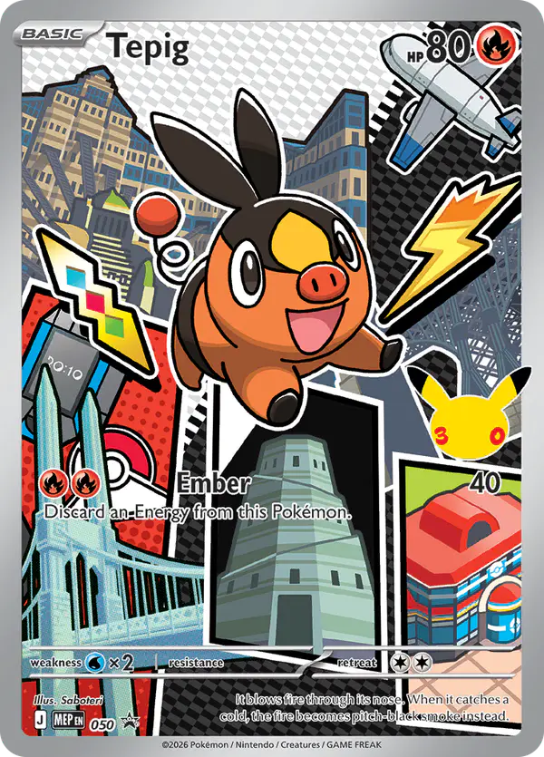 Carta Tepig #50 de MEP Black Star Promos