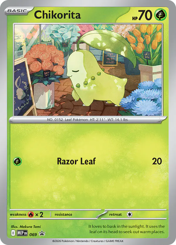 Carta Chikorita #69 de MEP Black Star Promos