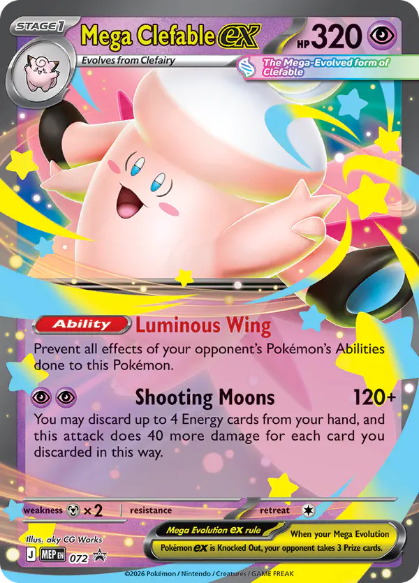 Carta Mega Clefable ex #72 de MEP Black Star Promos