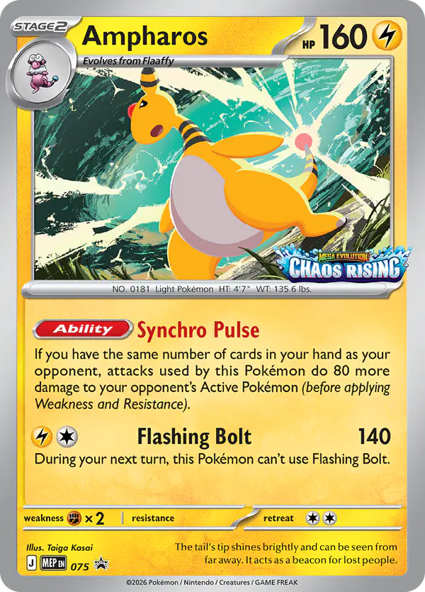 Carta Ampharos #75 de MEP Black Star Promos