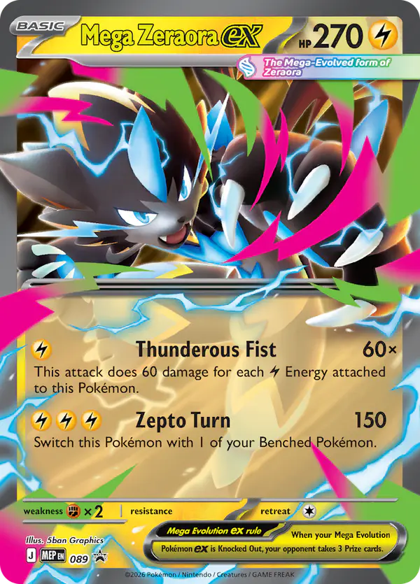 Carta Mega Zeraora ex #89 de MEP Black Star Promos