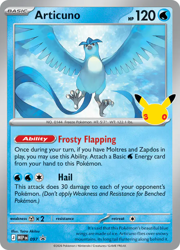 Carta Articuno #97 de MEP Black Star Promos