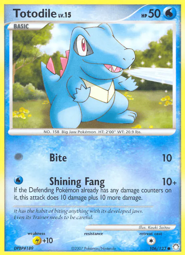 Carta Totodile 106/123 de Mysterious Treasures