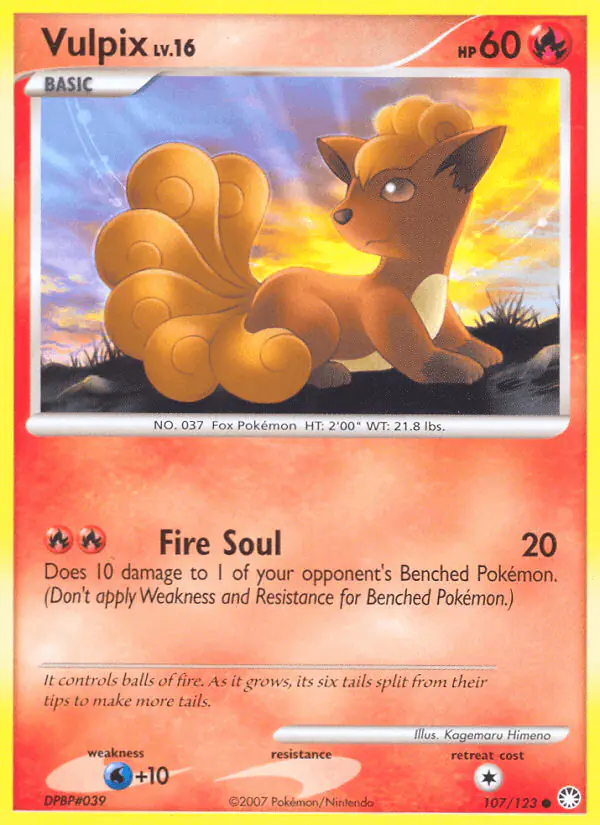 Carta Vulpix 107/123 de Mysterious Treasures