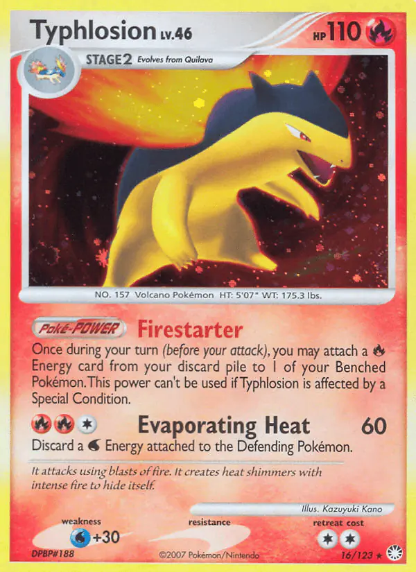 Carta Typhlosion 16/123 de Mysterious Treasures