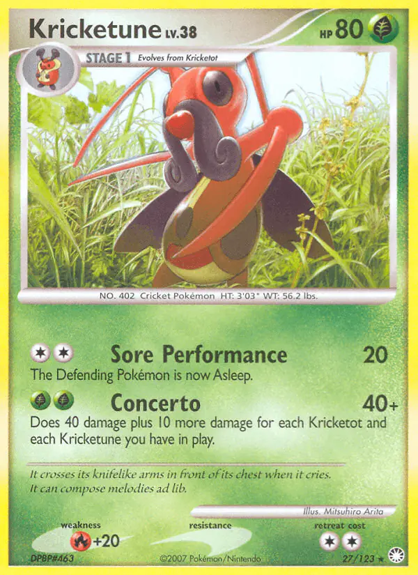 Carta Kricketune 27/123 de Mysterious Treasures