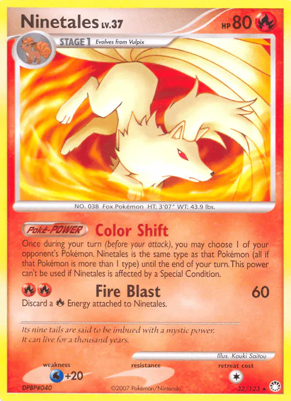 Carta Ninetales 32/123 de Mysterious Treasures