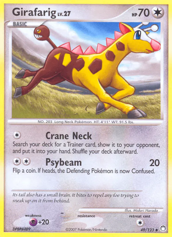 Carta Girafarig 49/123 de Mysterious Treasures