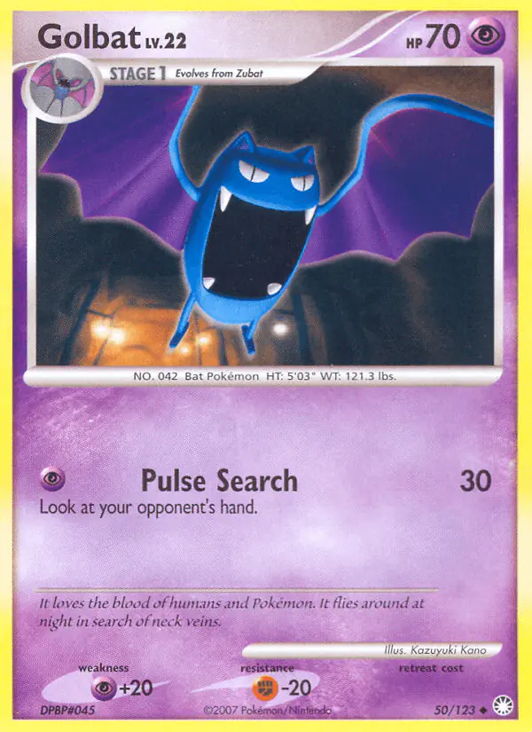 Carta Golbat 50/123 de Mysterious Treasures