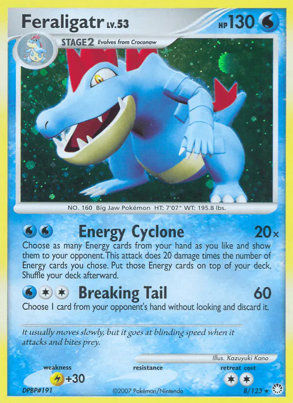 Carta Feraligatr 8/123 de Mysterious Treasures