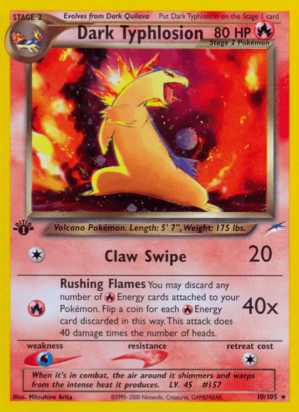 Carta Dark Typhlosion 10/105 de Neo Destiny