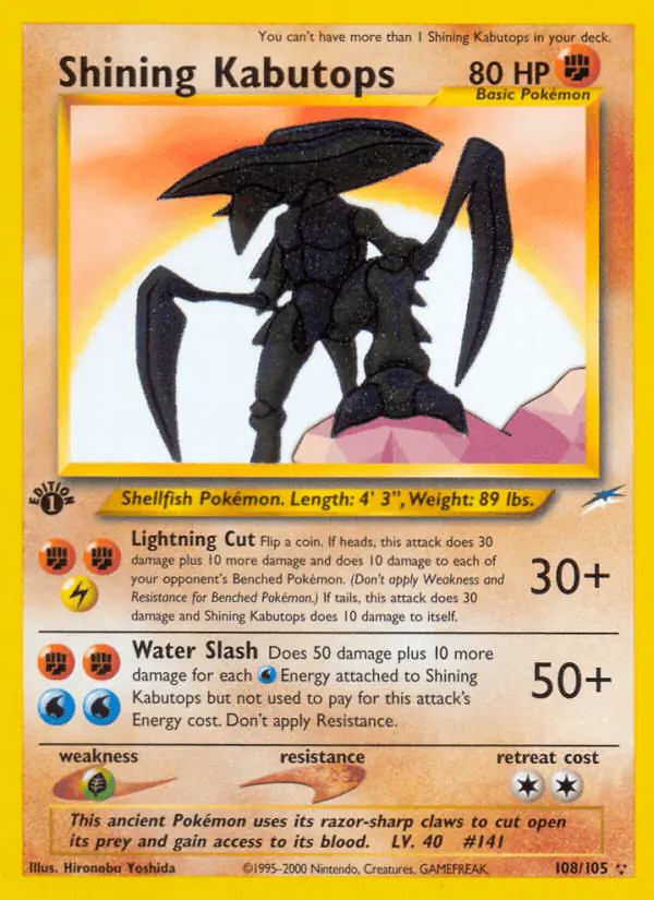 Carta Shining Kabutops 108/105 de Neo Destiny