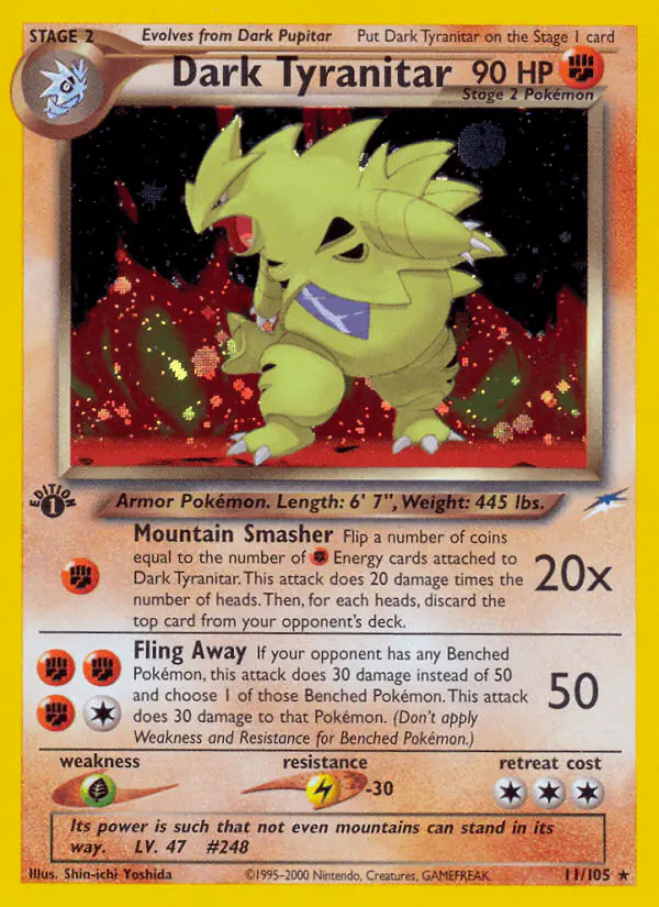 Carta Dark Tyranitar 11/105 de Neo Destiny
