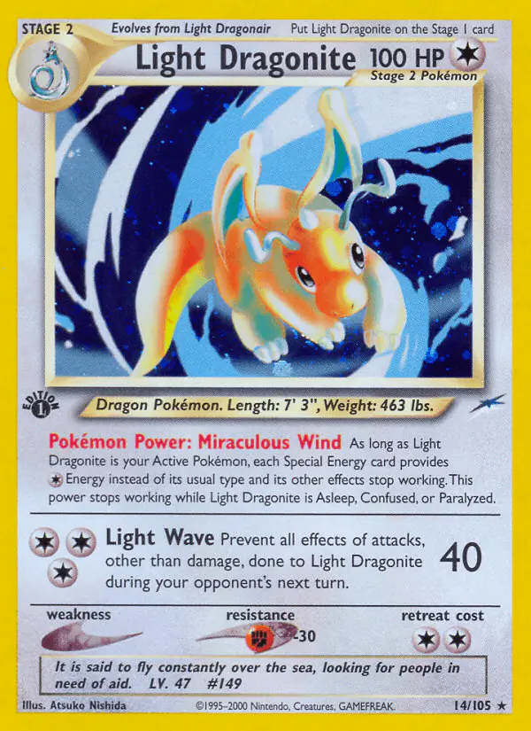 Carta Light Dragonite 14/105 de Neo Destiny