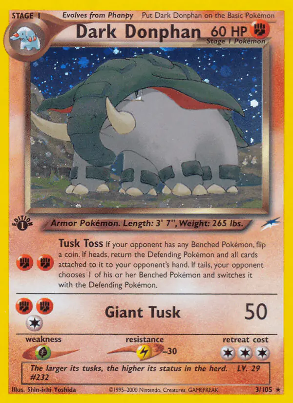 Carta Dark Donphan 3/105 de Neo Destiny