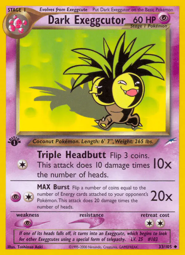 Carta Dark Exeggutor 33/105 de Neo Destiny