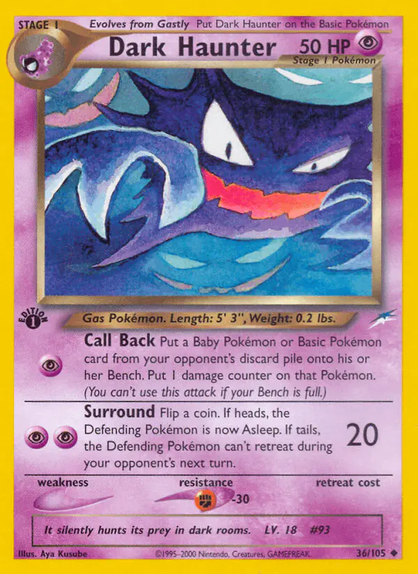 Carta Dark Haunter 36/105 de Neo Destiny