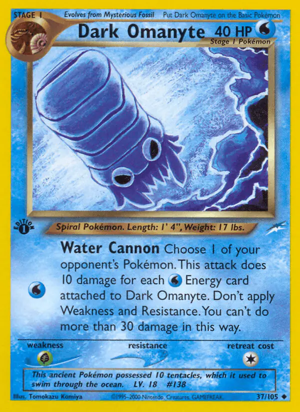 Carta Dark Omanyte 37/105 de Neo Destiny