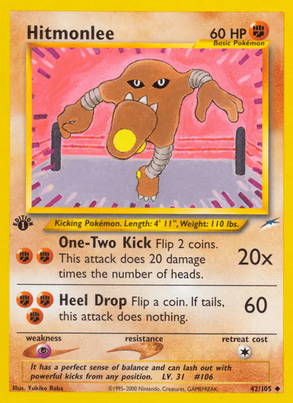 Carta Hitmonlee 42/105 de Neo Destiny