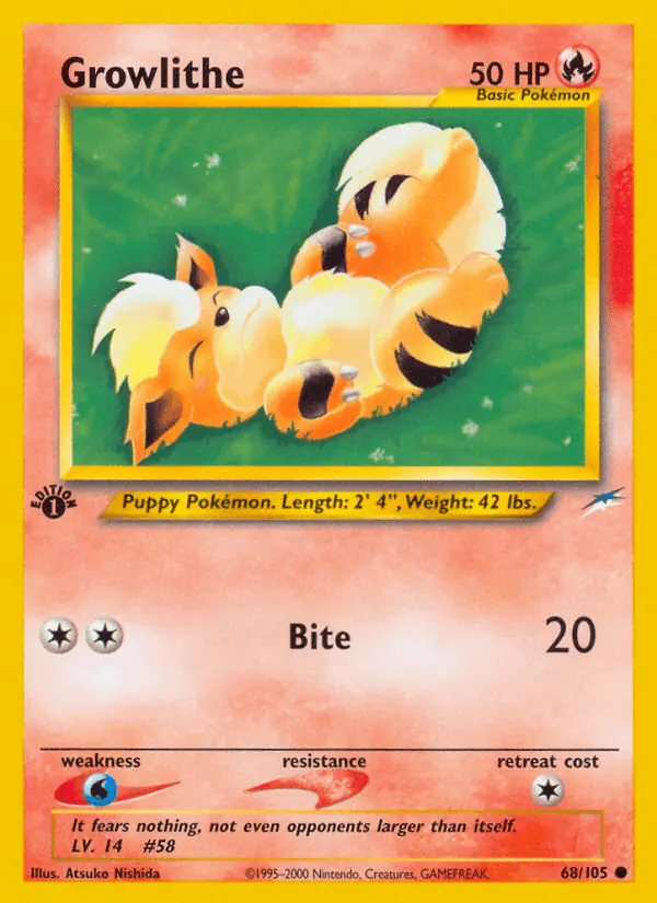 Carta Growlithe 68/105 de Neo Destiny