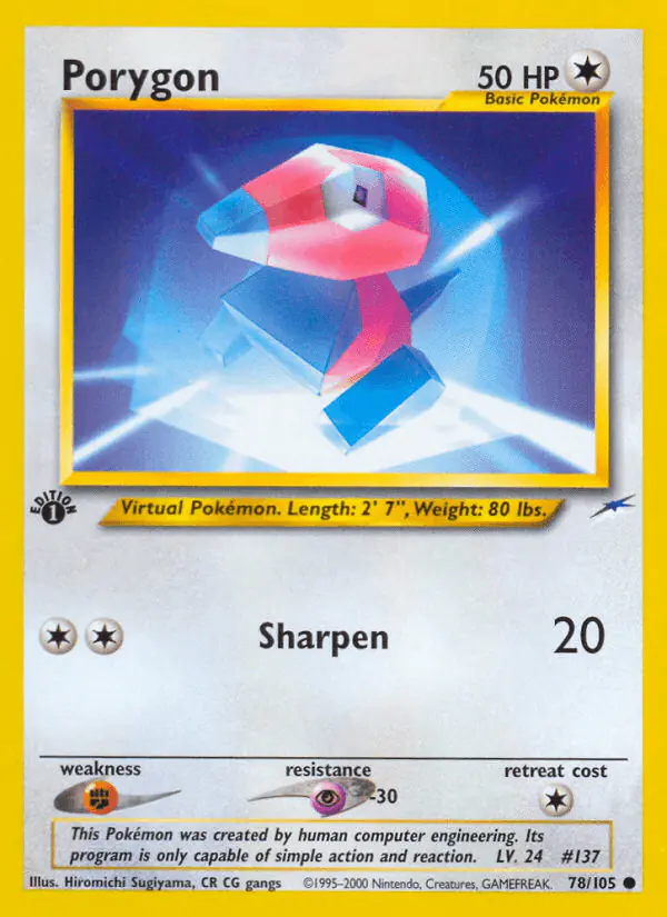 Carta Porygon 78/105 de Neo Destiny