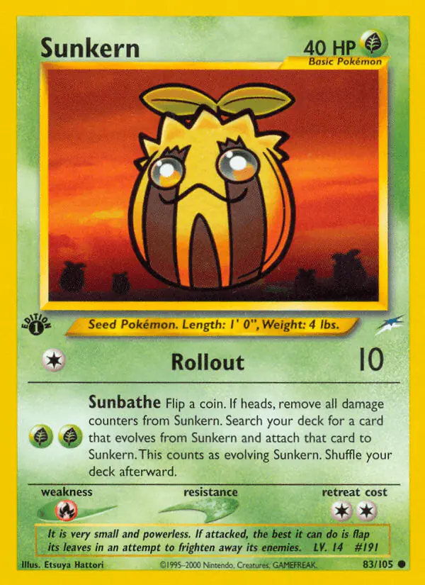 Carta Sunkern 83/105 de Neo Destiny
