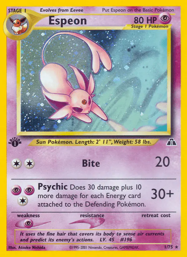 Carta Espeon 1/75 de Neo Discovery