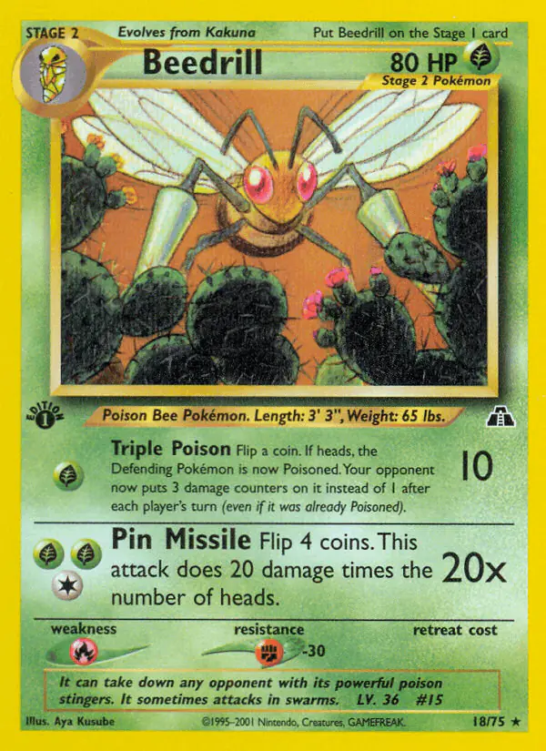 Carta Beedrill 18/75 de Neo Discovery