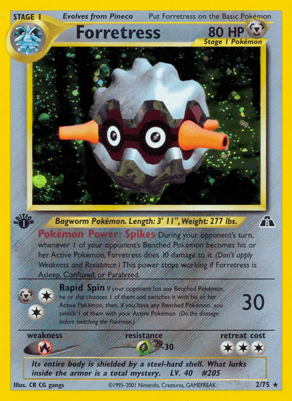 Carta Forretress 2/75 de Neo Discovery