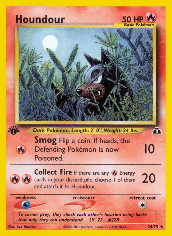 Carta Houndour 24/75 de Neo Discovery