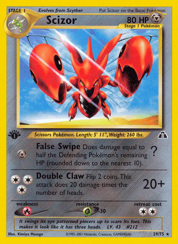 Carta Scizor 29/75 de Neo Discovery