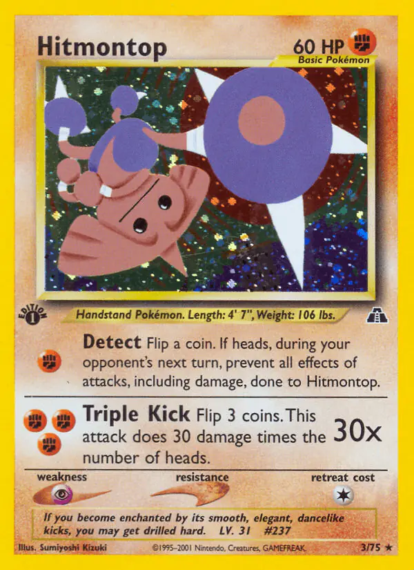 Carta Hitmontop 3/75 de Neo Discovery