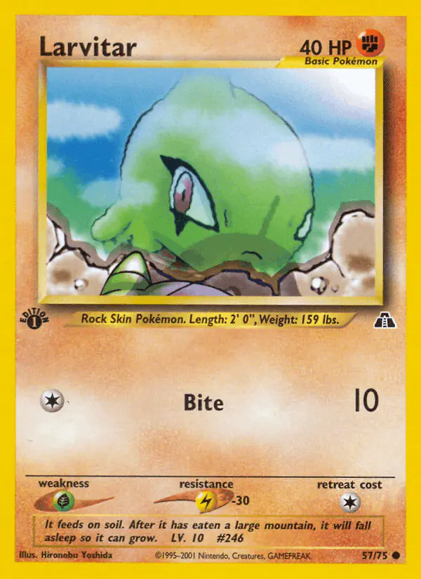 Carta Larvitar 57/75 de Neo Discovery