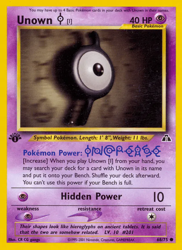 Carta Unown [I] 68/75 de Neo Discovery