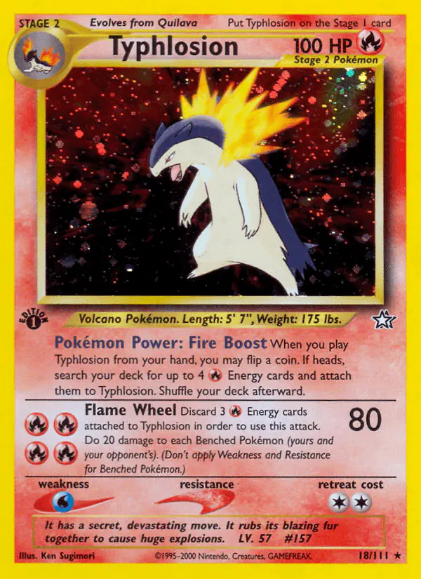 Carta Typhlosion 18/111 de Neo Genesis