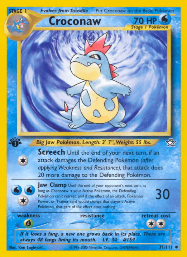 Carta Croconaw 31/111 de Neo Genesis
