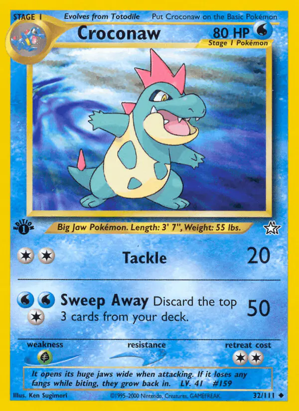 Carta Croconaw 32/111 de Neo Genesis