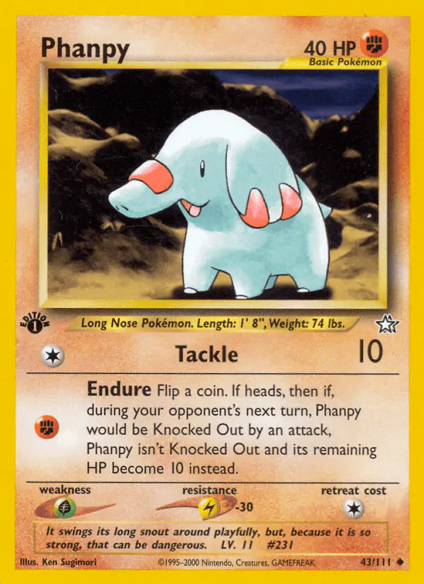 Carta Phanpy 43/111 de Neo Genesis