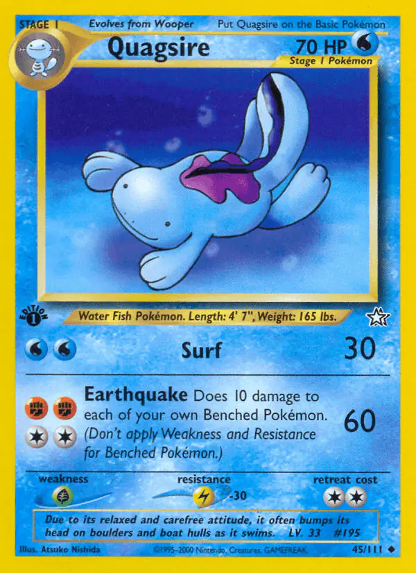 Carta Quagsire 45/111 de Neo Genesis