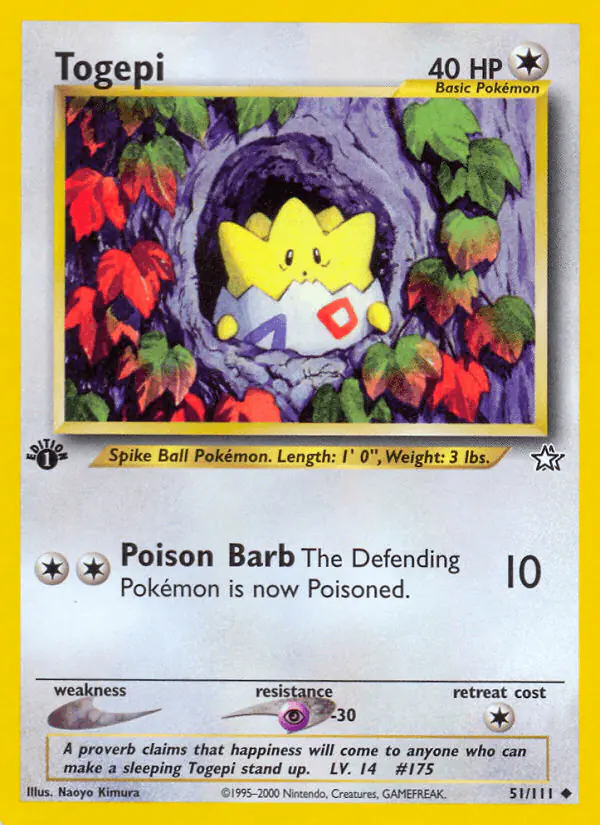 Carta Togepi 51/111 de Neo Genesis