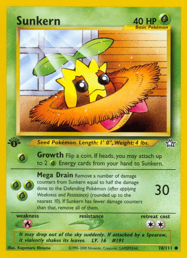 Carta Sunkern 78/111 de Neo Genesis