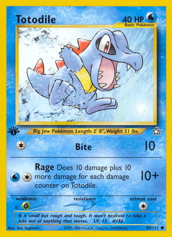 Carta Totodile 80/111 de Neo Genesis
