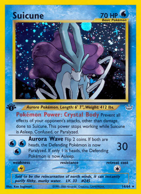 Carta Suicune 14/64 de Neo Revelation