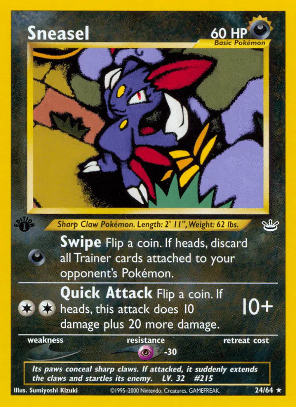 Carta Sneasel 24/64 de Neo Revelation