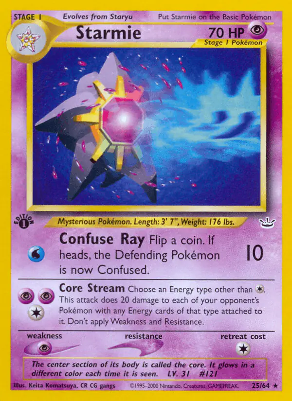 Carta Starmie 25/64 de Neo Revelation