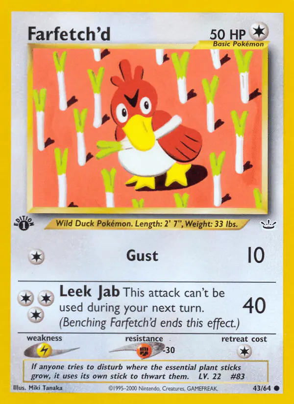 Carta Farfetch'd 43/64 de Neo Revelation