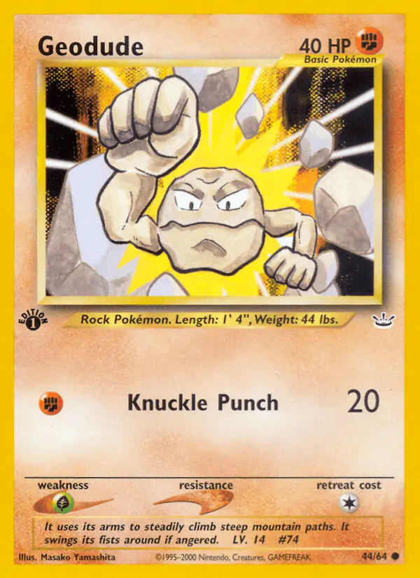 Carta Geodude 44/64 de Neo Revelation