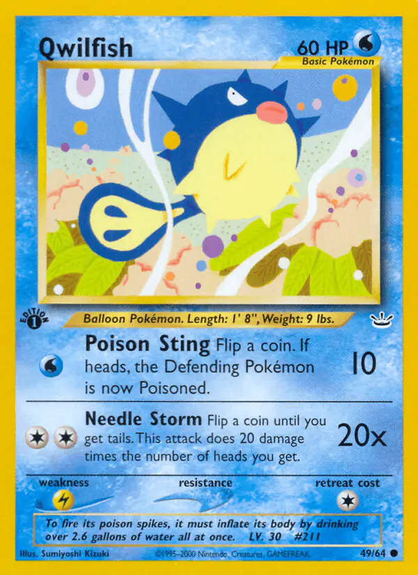 Carta Qwilfish 49/64 de Neo Revelation