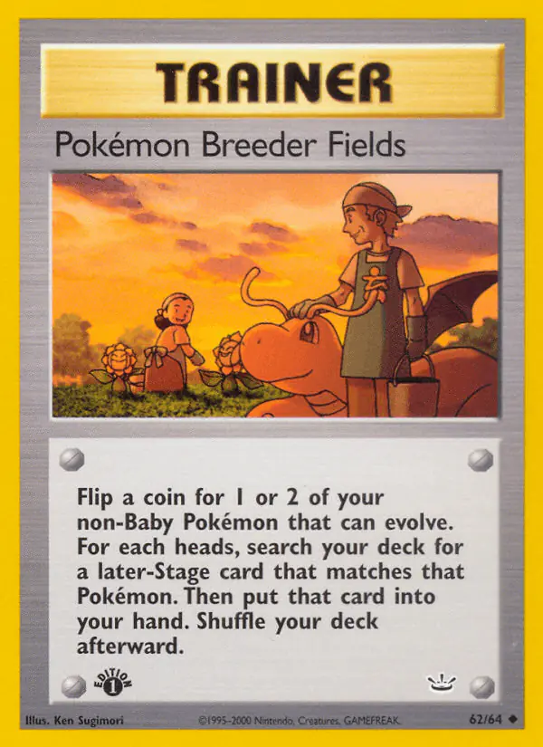 Carta Pokémon Breeder Fields 62/64 de Neo Revelation